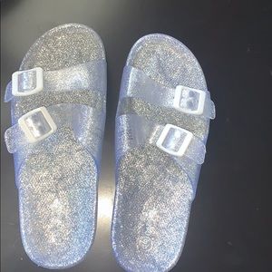 Target women’s jelly flip-flop sandals-silver